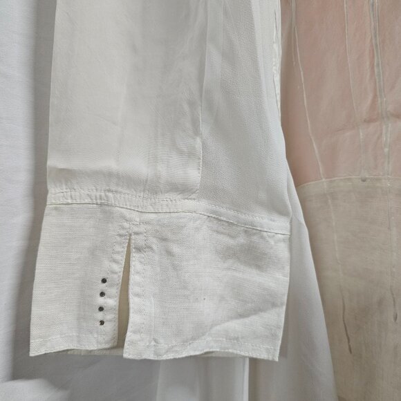 Daniela Dallavalle Elisa Cavaletti DANI Top Blouse Women Size L White Linen - Picture 15 of 16